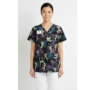 Disney Tinkerbell Nurse Nursing scrubs top tunic shirt black base